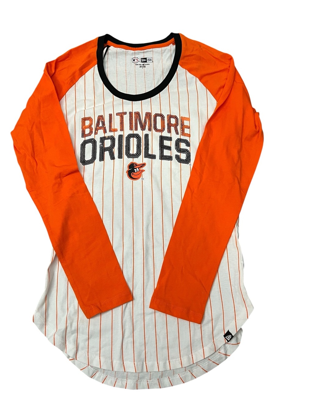 New Era Baltimore Orioles women’s sequin jersey sz S NWT